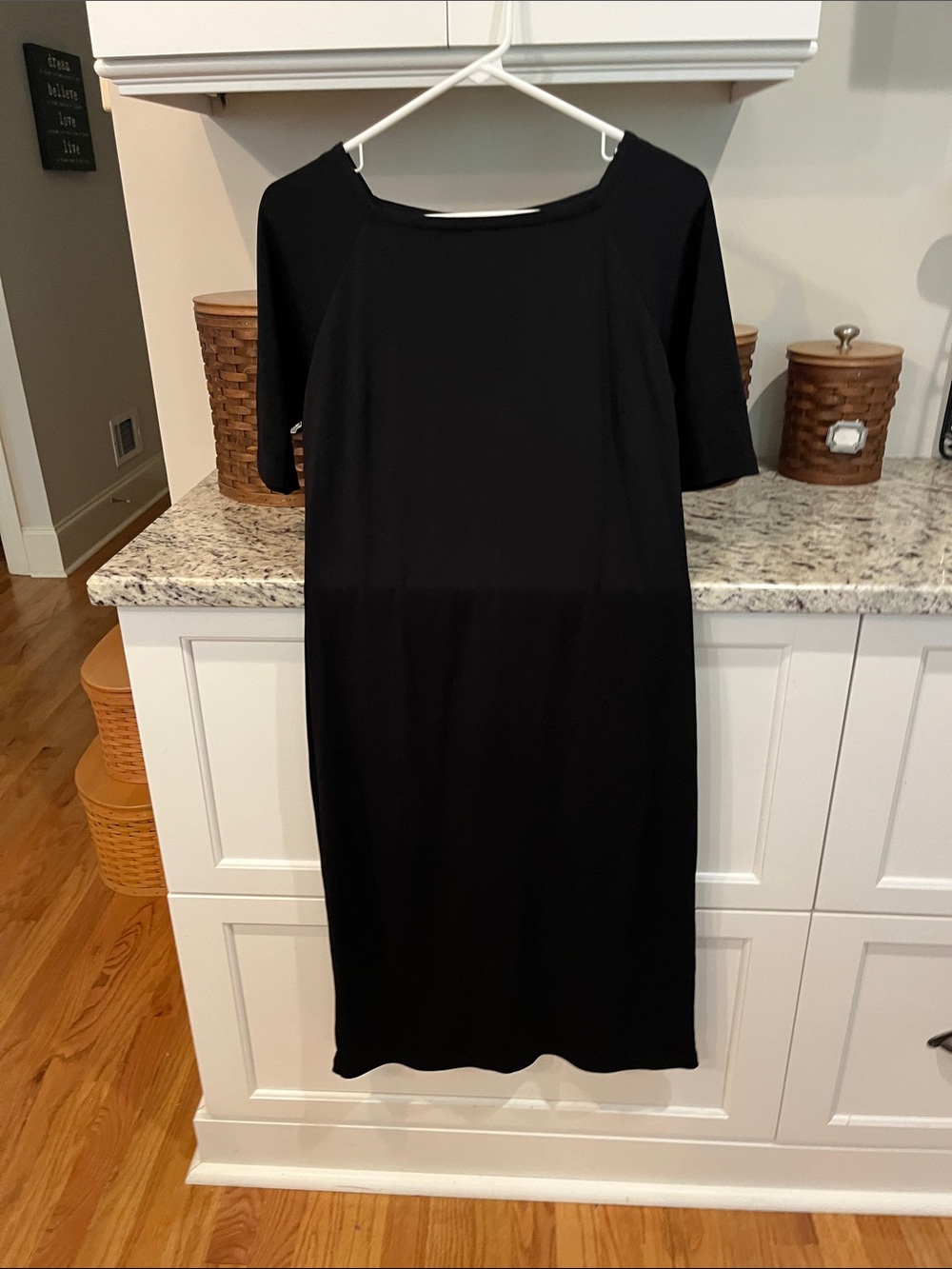 Ann Taylor Black Sheath Dress with Boat Neck
